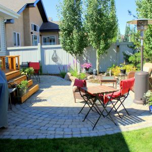 backyard landscaping with patio