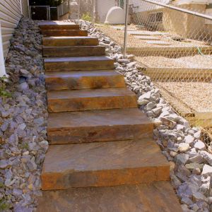 Stone Steps at side of house