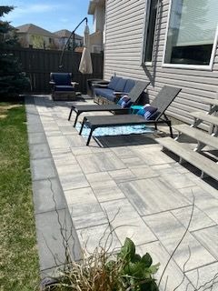 Backyard stone patio